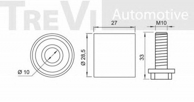 TREVI AUTOMOTIVE td1410 -  Паразитный / Ведущий ролик, зубчатый ремень